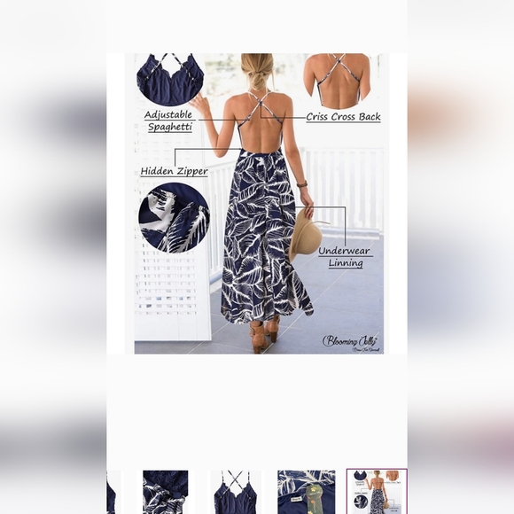 Blooming Jelly Women's Deep V Neck Sleeveless Summer Asymmetrical Floral Maxi - Picture 8 of 10